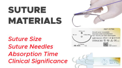 Suture Materials: Suture Size, Absorption Time, Suture Needles and Clinical Significance